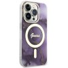 Guess GUHMP14LHTMRSU iPhone 14 Pro 6.1purpurowy/purple hardcase Golden Marble MagSafe